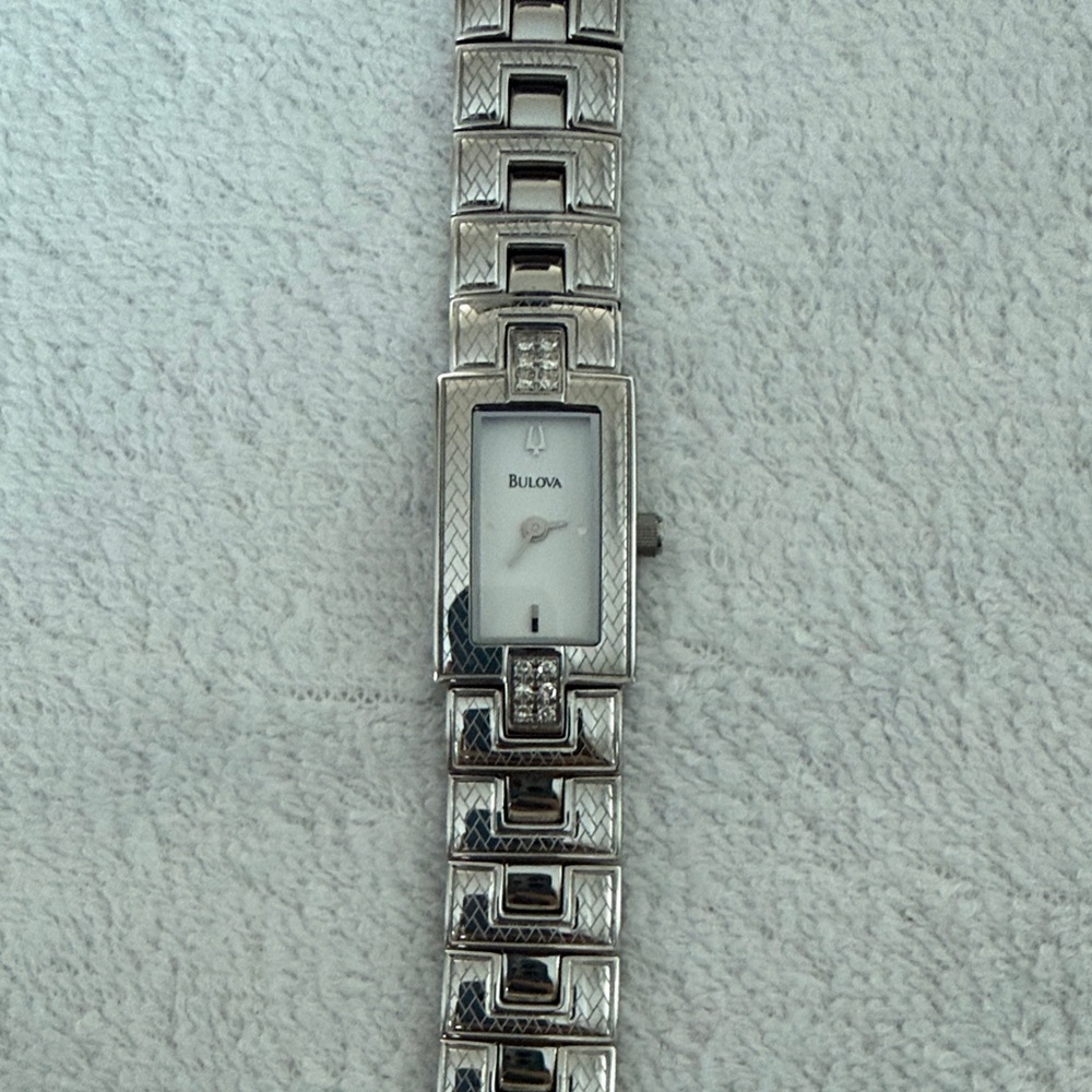Bulova Silver Rectangular Watch